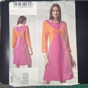 Tom and Linda Platt Vogue Sewing Pattern V1326 Misses‎ Dress Cut to 16